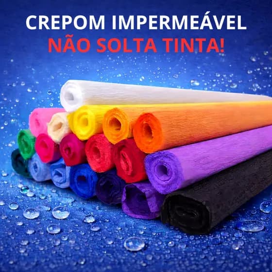 Papel Crepom Parafinado Impermeável 48 cm x 2mts 4 Folhas Para Bem Casado Artesanato Trabalho Escolar Não Solta Tinta