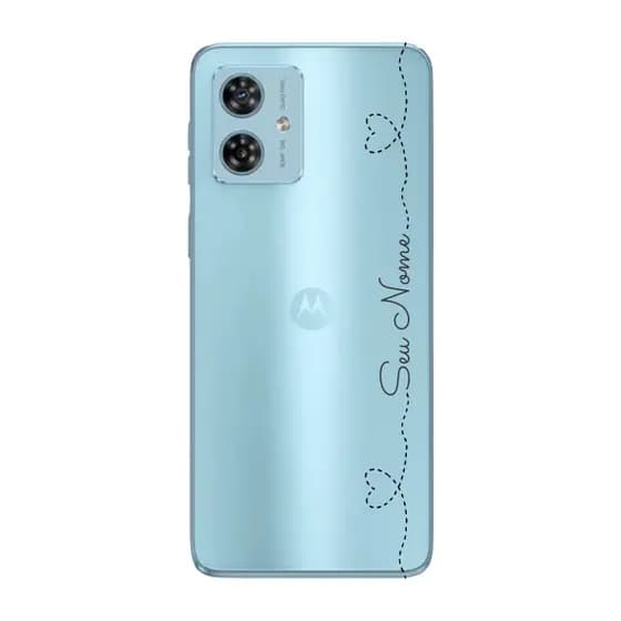 Capinha para Moto G54 Anti Impacto Personalizada - Nome na lateral e fundo transparente