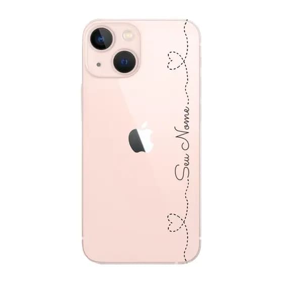 Capinha para iPhone 13 Anti Impacto Personalizada - Nome na lateral e fundo transparente