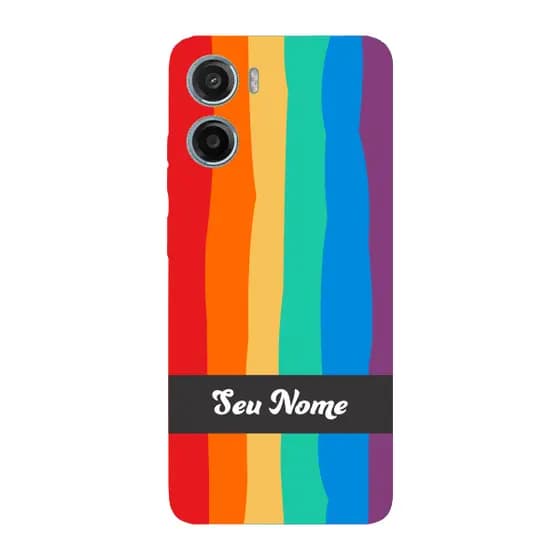 Capinha para Moto G05 Anti Impacto Personalizada - Arco Íris Colorido LGBT LGBTQIA+ com nome