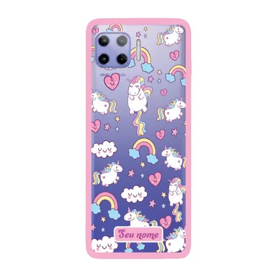 Capinha para Moto G 5G Plus Anti Impacto Personalizada - Unicórnio com nome e fundo transparente
