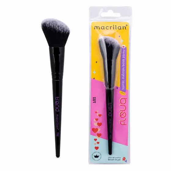 Pincel P/Maquiagem Macrilan Trend Blush Angular Cerdas Macias Profissional
