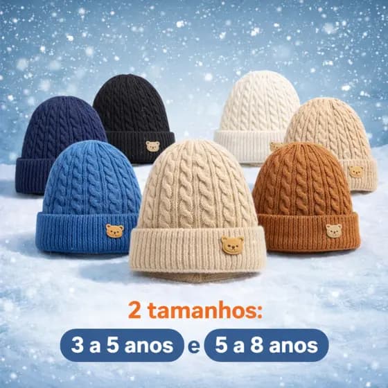 Gorro Infantil Masculino Peluciado Touca de Frio Menino 3-5 e 5-8 Anos Super Quente Inverno 2026