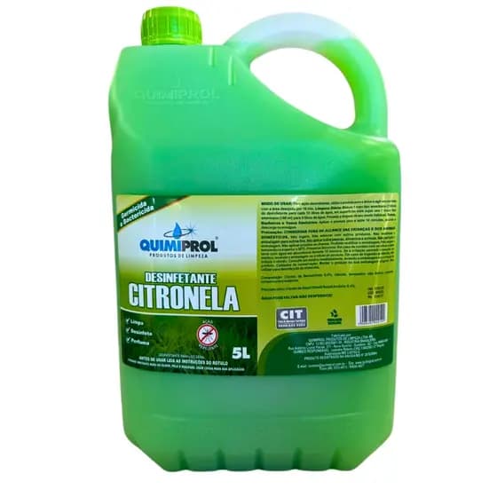 Desinfetante Citronela Multiuso Ação Repelente 5 Litros