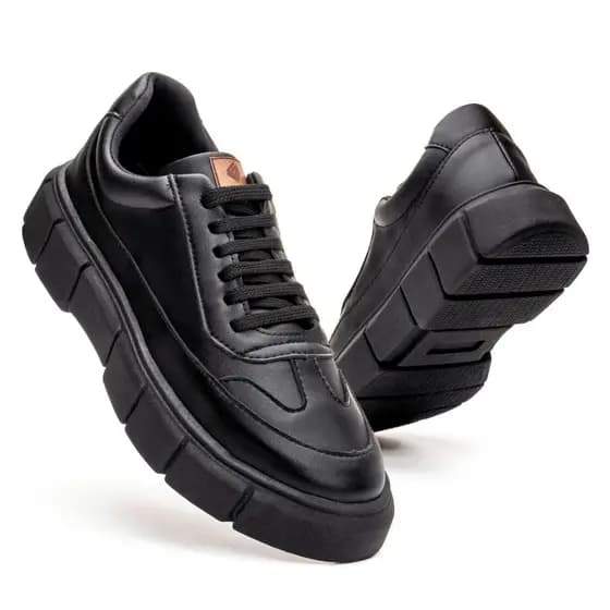 Tenis Masculino Elegante Sola Alta Estiloso Moderno Passeio Trabalho Palmilha Conforto
