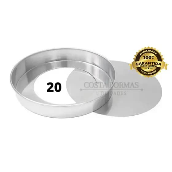 Forma Redonda Fundo Removível Bolo 20x5 cm Assadeira Fundo Falso Alumínio Resistente