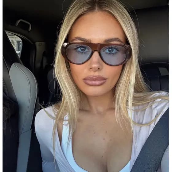 Oculos feminino lente azuis moda blogueira fashion