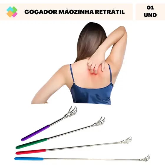 Coçador Mãozinha Mão Pra Coçar Costas Retrátil