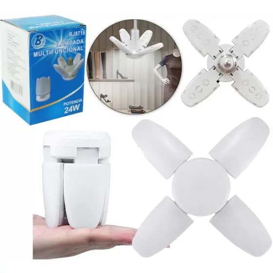 LAMPADA MULTIFUNCIONAL DE LED MODELO VENTILADOR 24W 6500K BRANCA FRIA BIVOLT