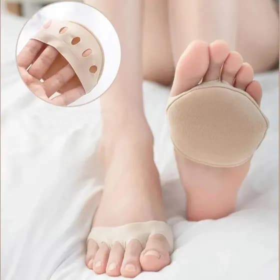 Protetor De Pé Almofada Protetora Macia Para Salto Alto Sapatos TipToe - Preto e Bege