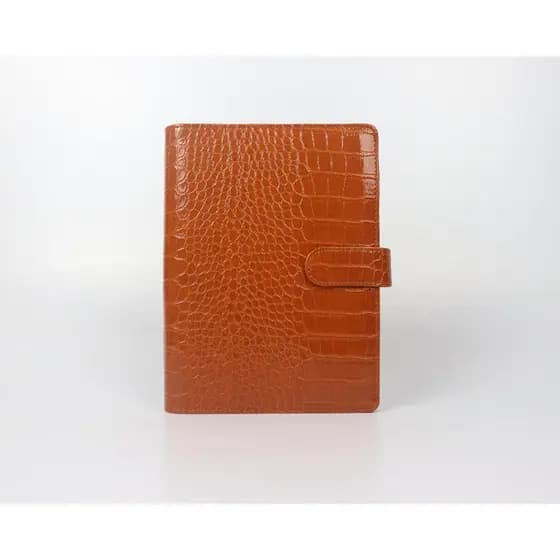 Planner Caderno Fichario A5--Marrom Couro Trabalhado (Só Capa)