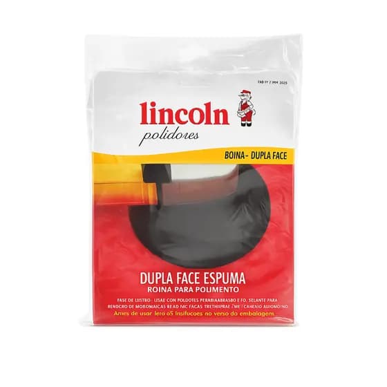 Boina Dupla Face 8" Espuma Preta Lisa Lincoln para Politriz Profissional