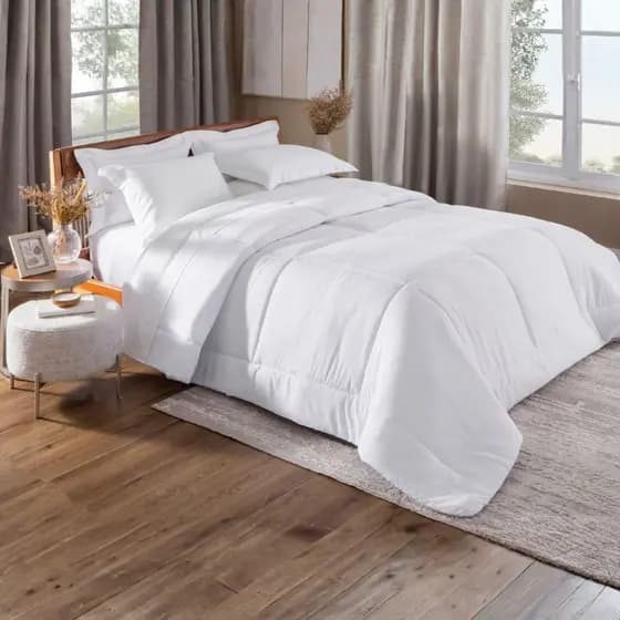 Edredom Casal Queen King Dupla Face Toque Pluma 100% Algodão Tecido Macio Conforto de Hotel Premium