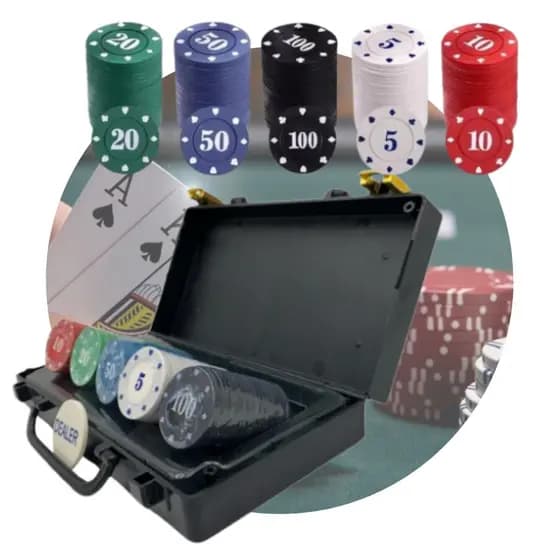 Maleta De Fichas Profissionais De Poker - 100 Pçs C/ Dealer