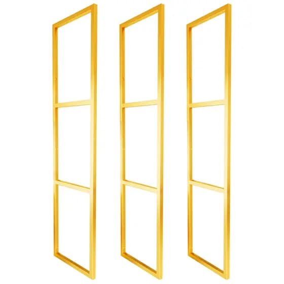 Trio de Suportes Estilo Industrial Dourados para Prateleira de 20cm - (SKU3203D)