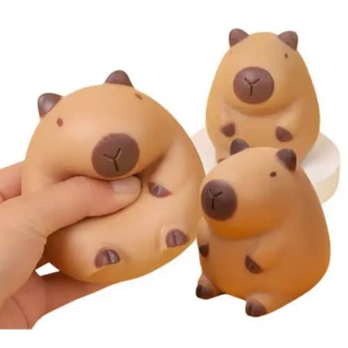Brinquedo Squishy Capivara Antiestresse com Textura Macia e Elástica Indicado para Criança Autismo