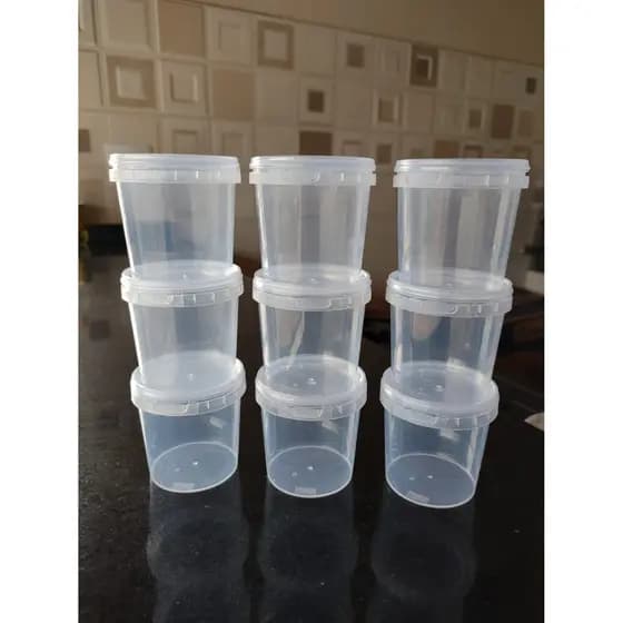 50 un Pote Plástico Premium Redondo 500 ml com Tampa Lacre Bolo no Pote