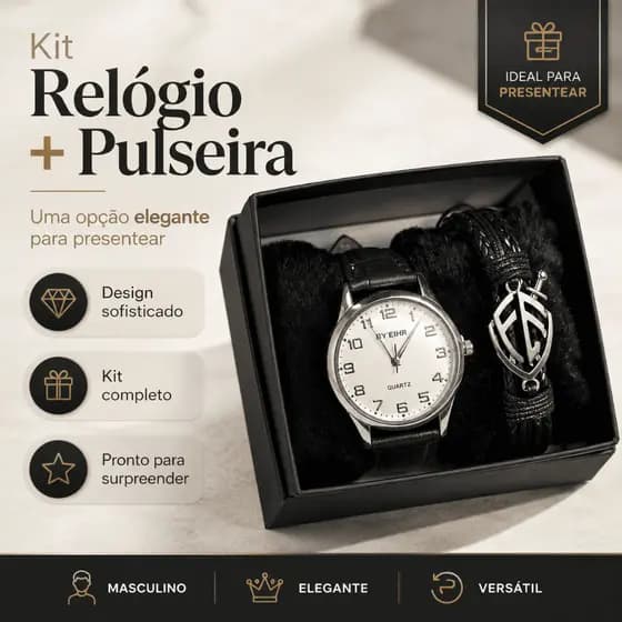 Relógio Masculino Quartz Minimalista Couro Prata