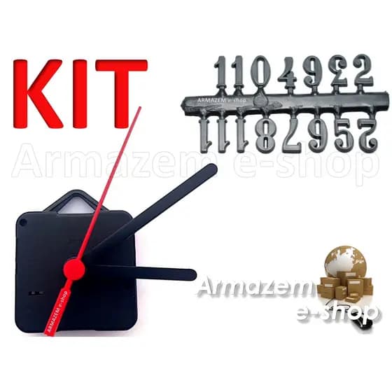 Kit 3 Maquinas De Relogio 13mm + Ponteiros + Numeros