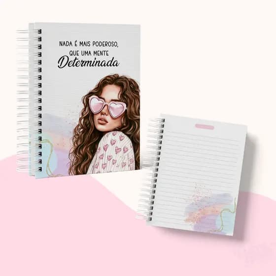 Caderno Espiral A5 Personalizado Capa Dura - Mente Determinada" – Estilo e Inspiração para sua Rotina