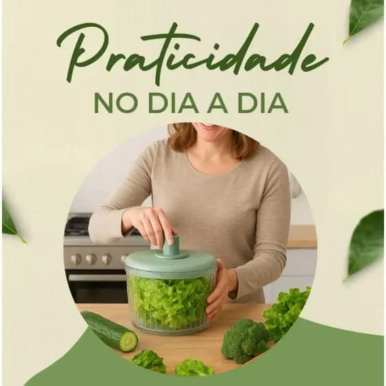 Secador Centrífuga de Salada 2,5L com Design Compacto e Moderno