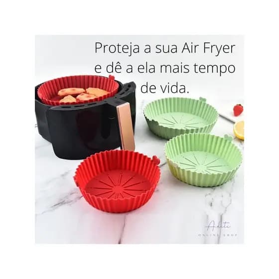 Forma Air Fryer Silicone Reutilizável Antiaderente Redonda Forma De Silicone