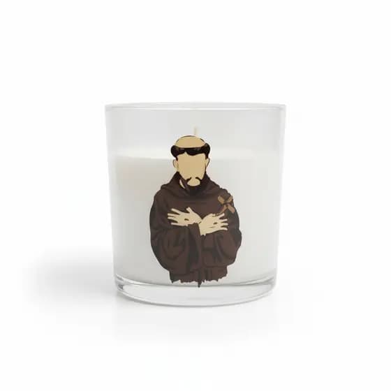 Vela Aromática Santos Católicos 150g Decoração, Fé e Devoção - São Francisco de Assis