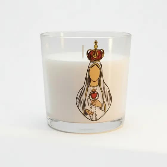 Vela Aromática Santos Católicos 150g Decoração, Fé e Devoção - Nossa Senhora de Fátima