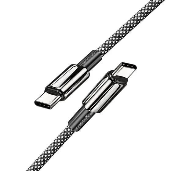 HREBOS – Cabo Type-C para Type-C 1M Black Braid | Reforçado, Original e de Carregamento Rápido