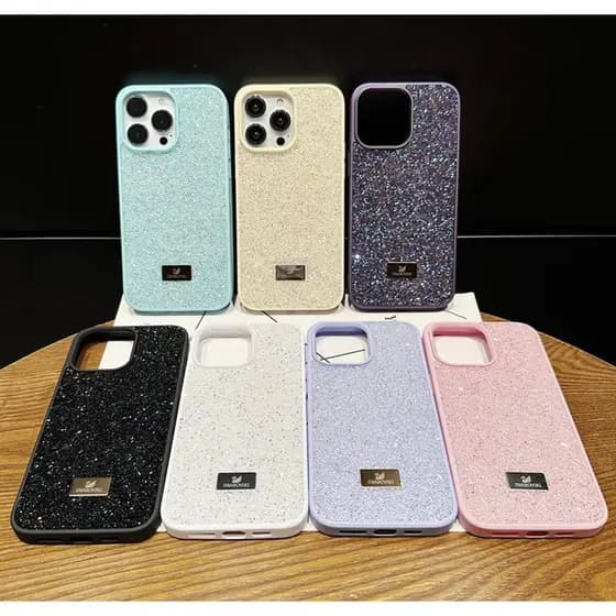 Capa Capinha Pedras Cristalizadas Luxo IPhone 12 13 14 15 16 normal pro e pro max