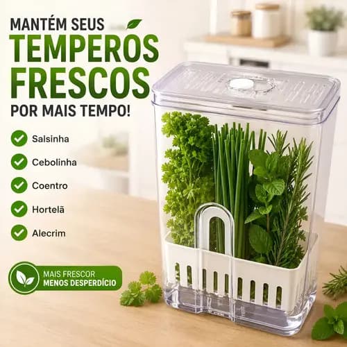 Organizador Temperos Crippa C/ Reservatório Folhas Geladeira