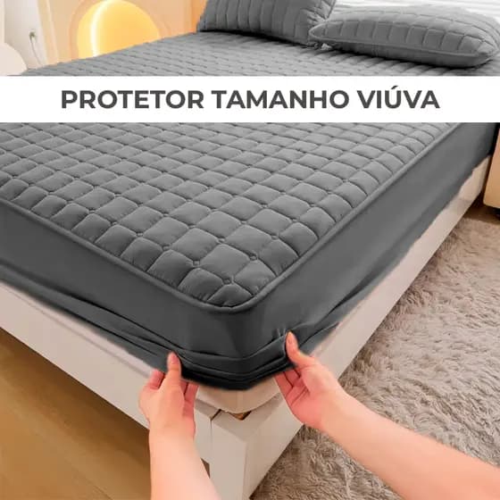 Protetor Colchão Viúva Capa Protetora Cama Box 1,28m X 1,88m Com Elástico Em Toda Volta