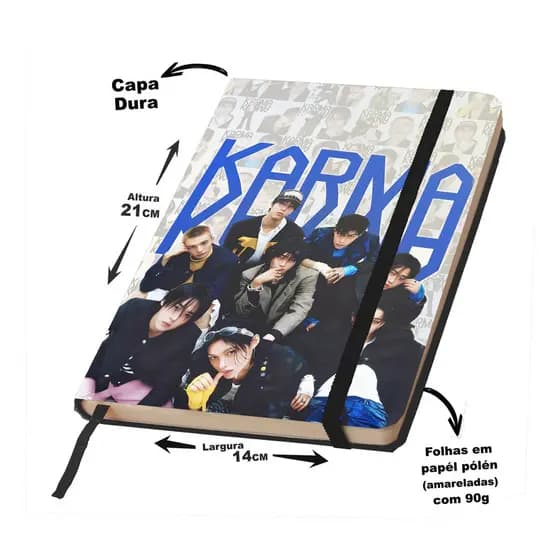 Caderno Sketchbook Ou Anotações Karma Stray Kids 21x14cm
