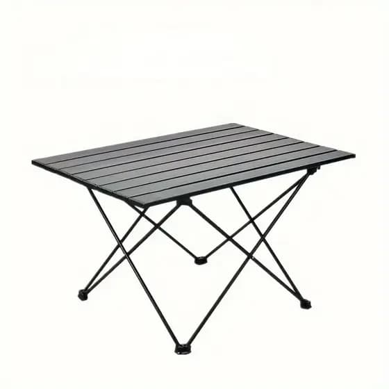 Mesa De Acampamento Alumínio Dobrável Estrutura De Ferro Altura Ajustável Portátil