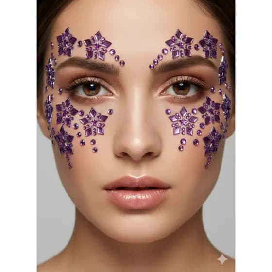 Cartela de Strass Adesivo I Pedras Autocolantes Rosto, Corpo, Unhas, DIY, Roupas e Artesanato