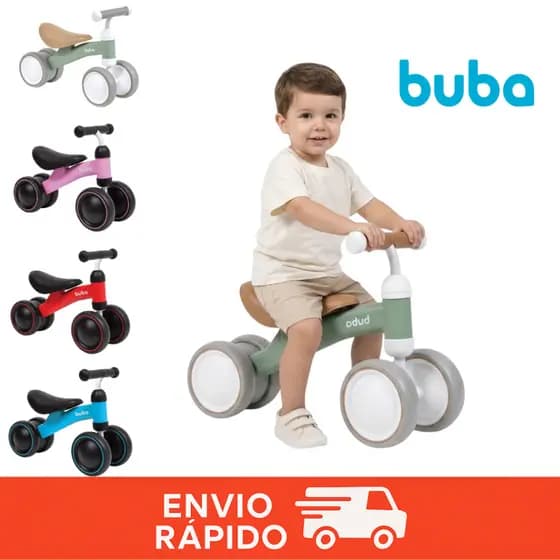 Bicicleta Equilíbrio Infantil Andador Sem Pedal 4 Rodas Bebê Buba Criança