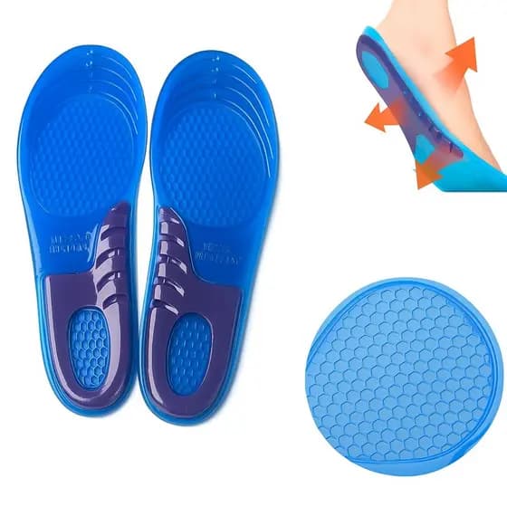 Par de Palmilhas Ortopédicas Gel Silicone Ajustável Tamanhos 36 a 46