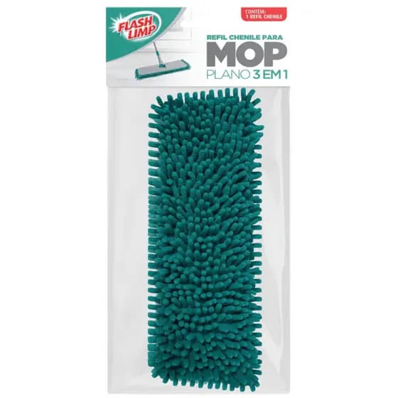 Refil Chenile Mop Plano 3 em 1 Flash Limp Original