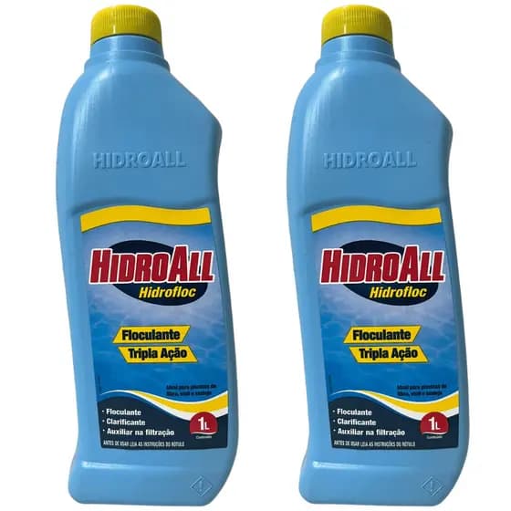 2 Clarificante Floculante Hidrofloc 1 L Tripla Ação Hidroall