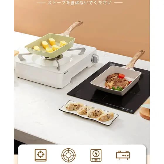 Frigideira Antiaderente Quadrada pedra médica Japonesa Panela Tamagoyaki Omelete Panelas Cozinha