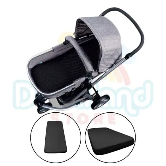 Colchonete para Carrinho Moises com Capa Removível - Preto - 100% algodão