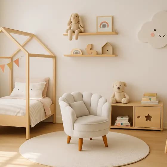 Poltrona INFANTIL Yasmim Decorativa Luxo Veludo/Corino/Boucle Sala Salão Recepção - Kasa Alb Móveis