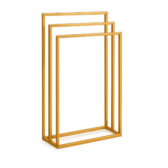 Toalheiro de Chão Porta Toalha 3 Barras Aço Moderno Minimalista Banheiro Luxo Resistente Premium Top - Kasa Alb Moveis