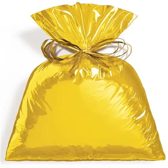 SACOS DE PRESENTE METALIZADO OURO 35X53 50 UNIDADES