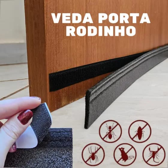 Veda Porta Protetor Rodinho Impermeável Ajustável Vedante Proteção contra Insetos Autocolante Preto