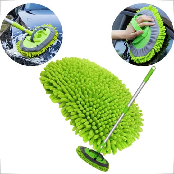 Esfregão Mop Escova limpeza Lavagem de Carro Cabo Telescópico Ajustável Microfibra