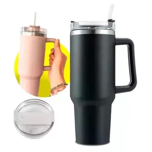 Garrafa Termico 1200ml Virgínia Tampa Alça Canudo (CORES MASCULINO E FEMININO)