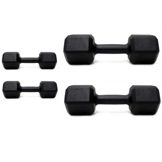 Halter kit 2 pares 3kg e 5kg sextavados peso musculação aparelho de academia