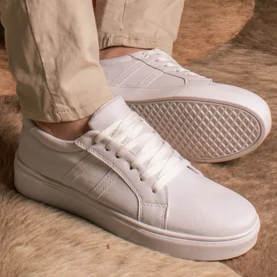 Tenis Casual Masculino Branco Sapatenis Promoçao Envio Imediato
