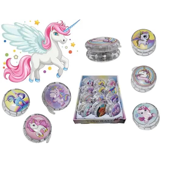 Brinquedo Ioiô Unicórnio Dinossauro Com Luz LED Infantil Yoyo